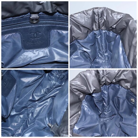 CHANEL Cococoon Hand Bag Nylon Black Silver CC - Picture 15 of 16